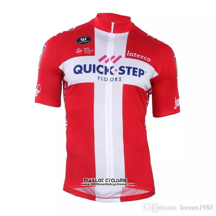 2018 2019 Maillot Ciclismo Quick Step Floors Champion Danemark Manches Courtes et Cuissard